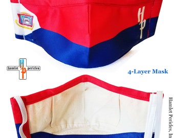 Sint Maarten Flag Face Mask | 4-Layer Cotton Blend, Filter Pocket