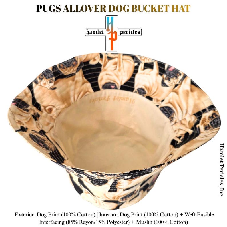 Pugs Dog Collage Cotton Bucket Hat, Pugs Allover - Etsy