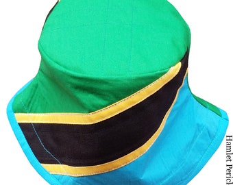 Tanzania Flag Bucket Hat | Tanzanian Unisex Hat | Africa | African Fashion |Green Blue Black Hat | Country Hat by Hamlet Pericles |HP1219TAN