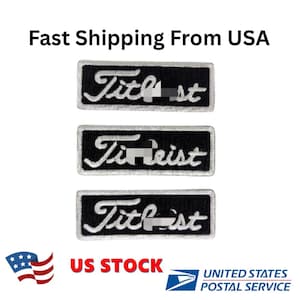 May include: Three black rectangular patches with the word "Titleist" embroidered in white script. The patches are arranged vertically. The text "Fast Shipping From USA" is at the top. The text "US STOCK" is at the bottom.