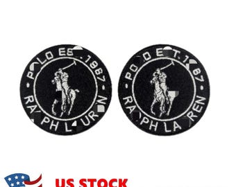 Polo Patch Iron-On/Sew-On Ralph Embroidered 3.75" Lauren.