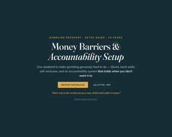 Money & Accountability Map | Gambling Recovery | Financial Freedom | Digital Download