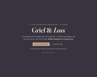 Grief Workbook, Grief and Loss Journal PDF, Bereavement Printable, Grief Support Self Help, Instant Digital Download