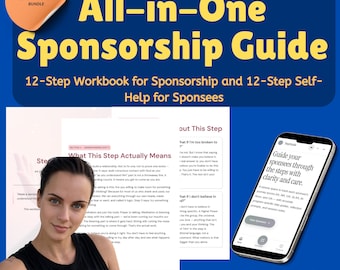 12 Step Sponsor System Bundle, 24 PDF Workbooks + Sponsee Tracker App, AA NA Sponsor Guide, Step by Step Recovery