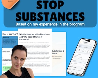Stop Taking Substances Workbook + NA Recovery App, Just for Today 12 Step Bundle, NA Companion Guide, Urge Surfer Tool