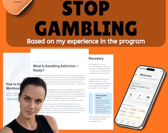How to Quit Gambling Workbook + Recovery App, Gamblers Anonymous 12 Step Bundle, GA Self Help PDF Guide, Urge Surfer Tool