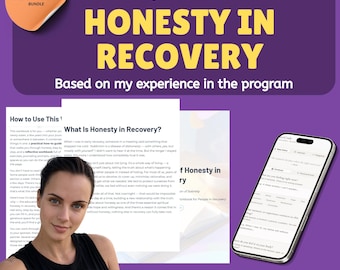 Honesty in Recovery Workbook + AA Companion App, AA 12 Step Honesty Guide, Sobriety Journal Bundle, AI Sponsor Recovery Tool