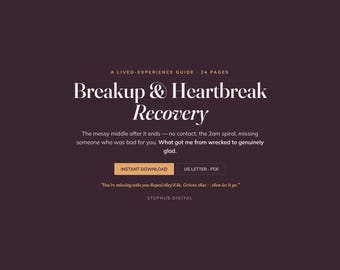 Breakup Recovery Workbook, Heartbreak Healing Journal, No Contact Guide PDF, Self Help Printable, Instant Digital Download