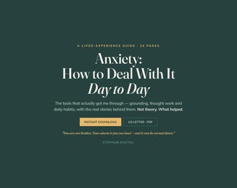 Anxiety Relief Workbook, Anxiety Coping Skills Journal PDF, Panic Attack Tools Printable, Self Help, Instant Digital Download