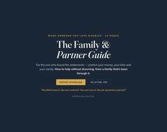 Family & Partners Guide | Gambling Recovery | Support Your Loved One | Digital Download