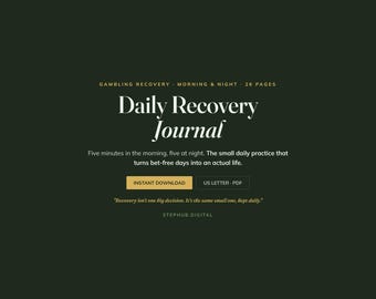 Daily Recovery Journal | Gambling Recovery | Journal Prompts | Digital Download