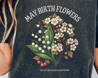 May Birth Flower Hawthorn Lily Of Valley Shirt Floral Sweatshirt Botanical Birthday Gift