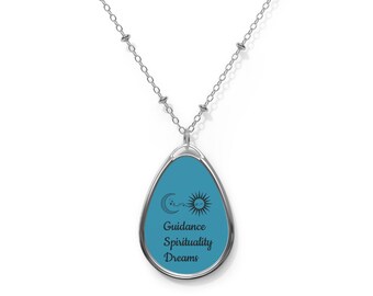Kopie van kopie van Moon Sun Spirituality Dreams ovale ketting | Geleidingshanger
