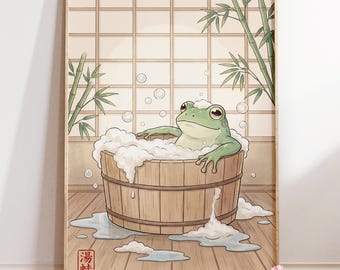 Onsen Frog Print : Japanese Ukiyo-e Art