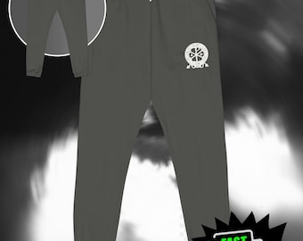 Spodnie dresowe z symbolem Chi-Rho, spodnie dresowe w stylu Christian Streetwear, minimalistyczny wzór starożytnego krzyża, spodnie z polaru w stylu vintage, farbowane na odzieży