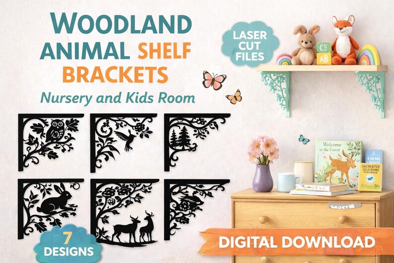 Animal Themed Shelf Brackets | CNC & Laser Cut Files - Etsy