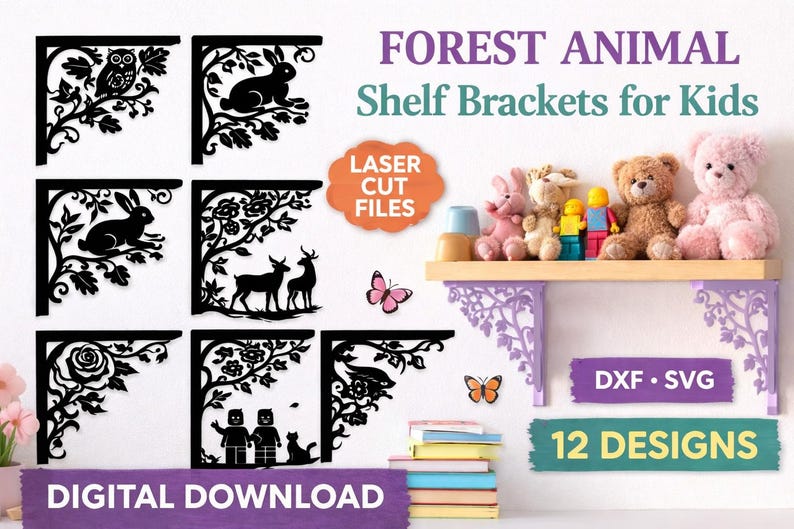 Animal Themed Shelf Brackets | CNC & Laser Cut Files - Etsy