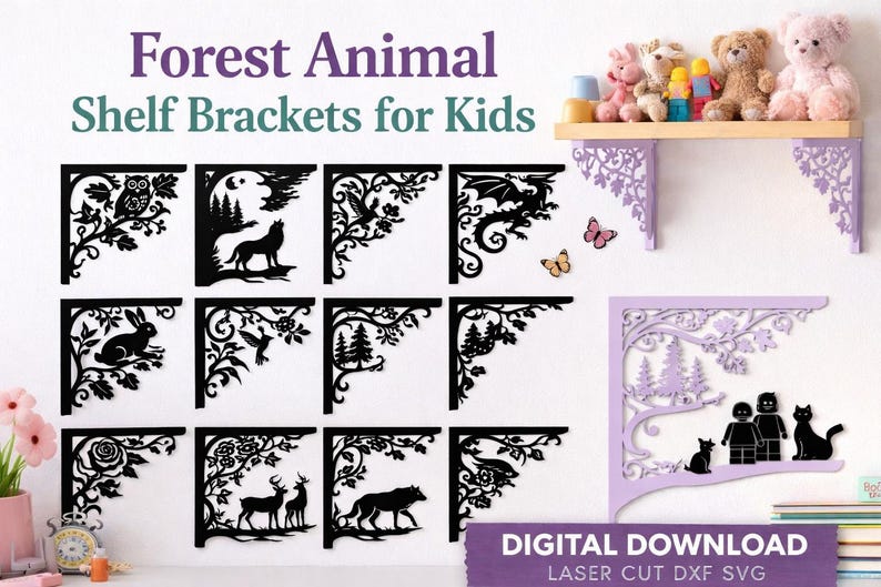 Animal Themed Shelf Brackets | CNC & Laser Cut Files - Etsy
