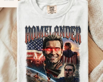 Vintage Homelander Bootleg Shirt, The Boys Final Season Tee, Retro Superhero Villain Graphic Shirt, America Hero Parody Streetwear
