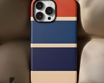 Block Streifen Tough Case | Fun Navy Rot Beige Farben