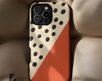 Polka Dot Block Handyhülle | Stilvolle rote diagonale Akzente
