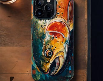Forelle Kunst Handyhülle | Farbenfrohe Malerei, Schützendes Design