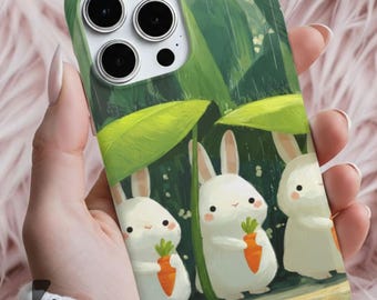 Hasen-Trio-Telefon-Hülle | Kaninchen & Karotten Design