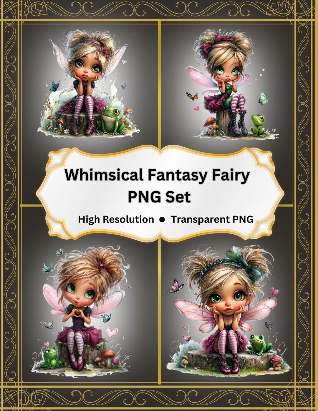Whimsical Fairy Clipart | Fantasy PNG Bundle (digital Download) - Etsy
