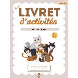 Katzen-Aktivitätsheft für Kinder von 3–5 Jahren – Spiele, Ausmalbilder, Lernaktivitäten – Druckbares PDF – Haustiersammlung + GRATIS-Album