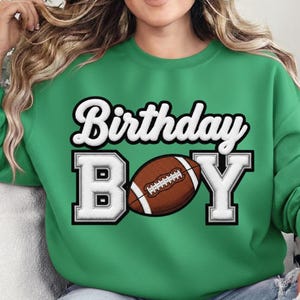 Verjaardag jongen voetbal ontwerp – 4 png – 1 pdf – getextureerde Varsity gebreide patch (digitale download)