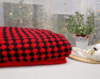 Custom Chunky Knit Blanket, Alize Puffy Blanket, Crochet Throw Blanket, Chunky Throw Blanket, Personalized Gift