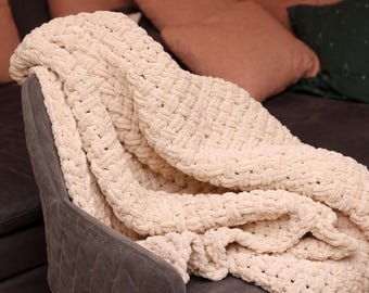 Custom Chunky Knit Blanket, Alize Puffy Blanket, Crochet Blanket, Personalized Throw, Soft Cozy Sofa Blanket, Baby Gift, Gift for Mom