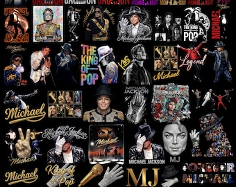 120 King of Pop PNG Bundle, 80s Music Legend Michael Jackson PNG, Retro Vintage Singer Graphics, MJ Shirt, Sublimation Png,Digital Download