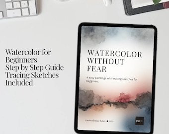 Beginner Watercolor Flowers Workbook with Tracing Sketches Step by Step Tutorial
