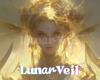 Ángel de la guarda solar: resplandor ámbar radiante