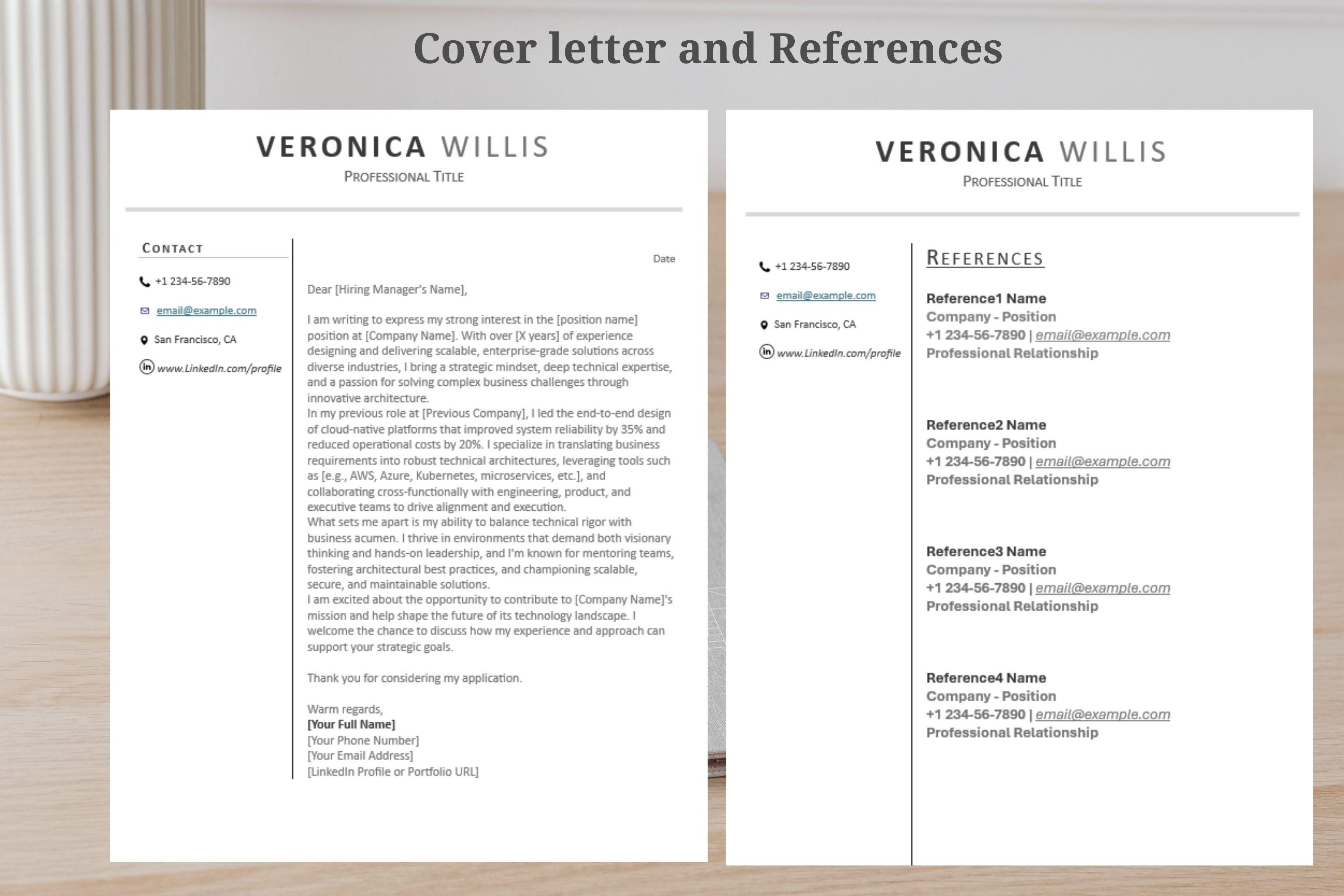 ATS Resume Template | Professional CV, Cover Letter (google Docs, Word ...