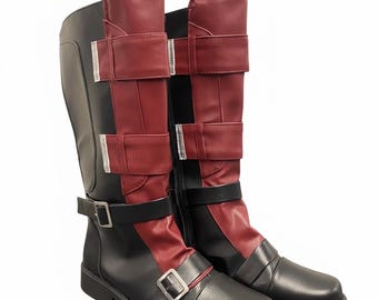 Deadpool Wade Williams Cosplay Schuhe – Handgefertigte Leder Kostüm Stiefel | Vollständig nach Maß