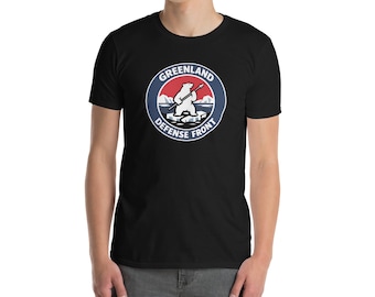 Greenland Defense Front T-Shirt, Arctic Polar Bear Protest Shirt Gift, Greenland Independence Graphic Tee