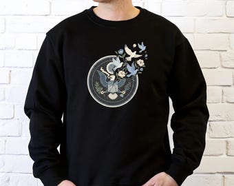 Modern Political Art T Shirt, Symbolic American Eagle Design, Subtle Protest Art Tee