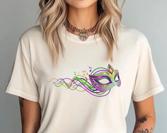 Mardi Gras Mask T-Shirt, New Orleans Carnival Parade Tee