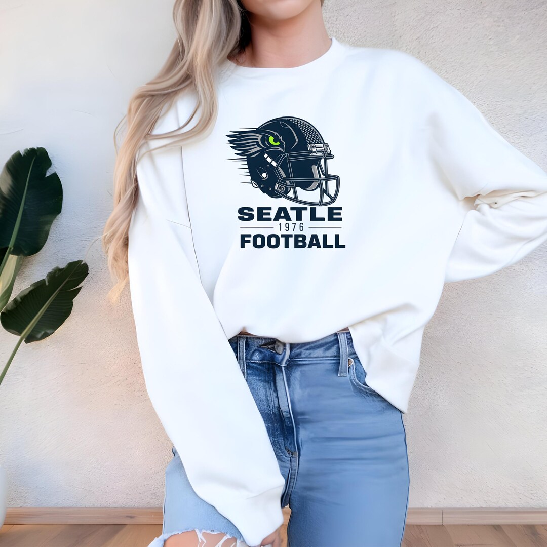 Seattle Team Merch Vintage Seattle Seahawk Football Sweatshirt, Retro Fan Gift, Game Day ...