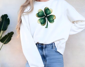 St Patricks Day Shirt, Retro Shamrock Sweatshirt, Womens Shenanigans Shirt, Lucky Sweatshirt, Irish Shirt, Four Leaf Clover