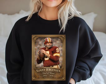 Sonny Jurgensen Vintage Memorial Tee, NFL Hall of Fame Tribute Shirt, Classic Football Legend Apparel