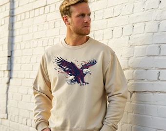 Comfort Colors® USA Bald Eagle Shirt, American Flag Eagle T-Shirt, Vintage Independence Day Sweatshirt, 4th of July Shirt Patriotic Gift