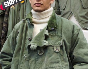 Limited Edition Men’s Vintage Swedish Motorcycle Winter Army Tank Handmade Cotton Jacket Coat