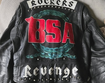 Handmade Vintage Rocker Style Leather Biker Jacket | Retro Revenge Streetwear jacket