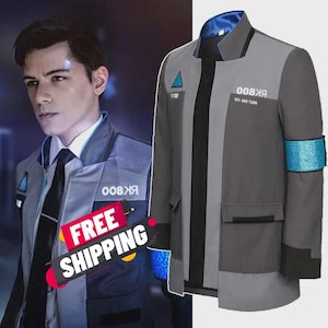 Handmade Futuristic Gray Cosplay Coat | Retro Android‑Inspired Streetwear Bomber Jacket