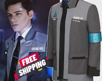 Handmade Futuristic Gray Cosplay Coat | Retro Android‑Inspired Streetwear Bomber Jacket