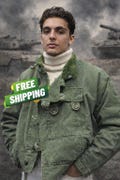 Limited Edition Men\u2019s Vintage Swedish Motorcycle Winter Army Tank Handmade Cotton Jacket Coat product logo