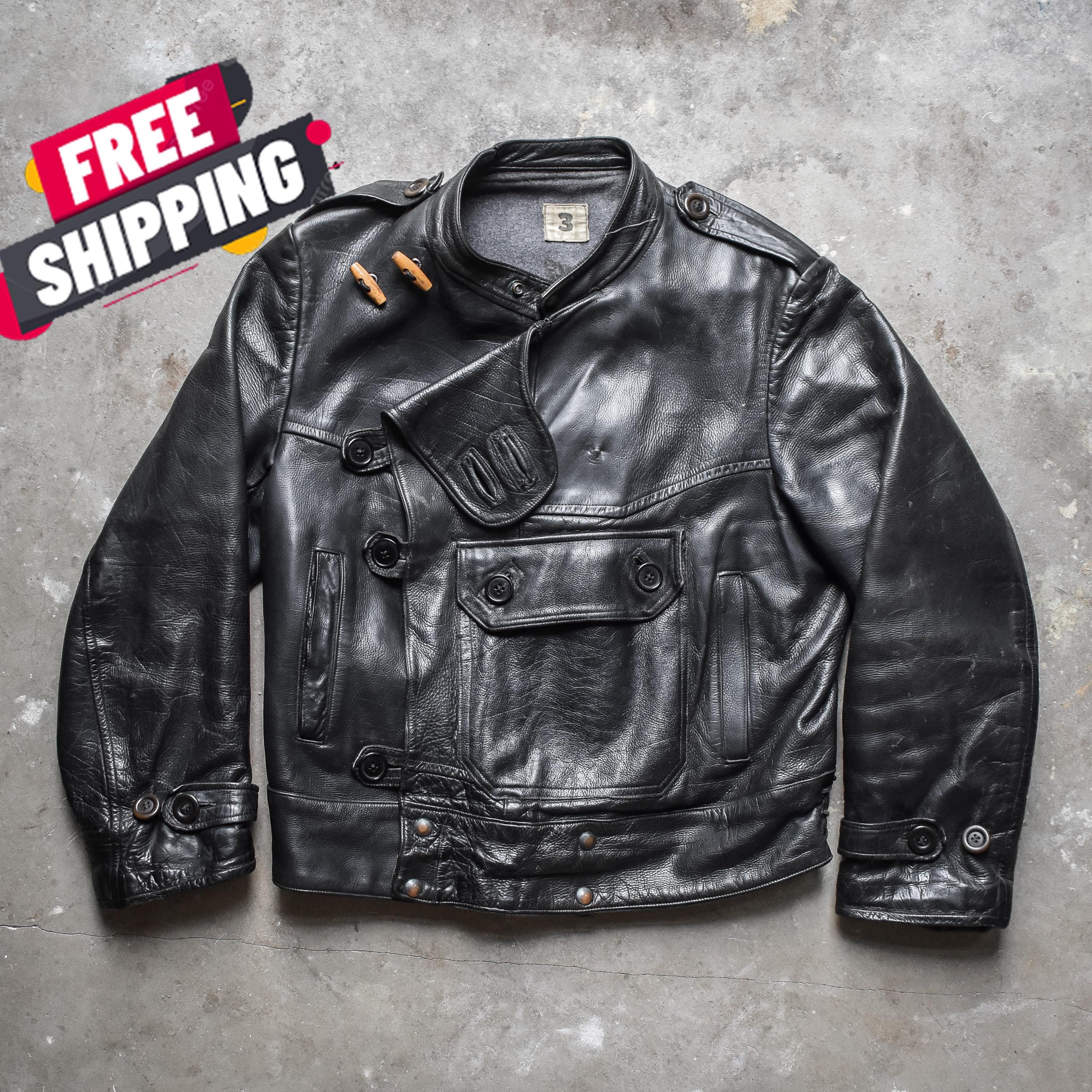 Swedish Military Leather Jacket - Etsy